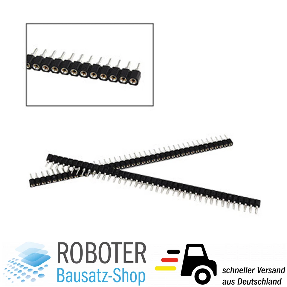 40 Pin 2,54 mm Stiftleiste mit Rundkopf-Sockel Header Arduino Raspberry Pi - Bild 1 von 1