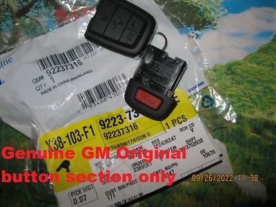 100% OEM NEW 08 09 Pontiac G8 92237316 Key Fob Remote Shell Case  Only  92201609 - Image 1 of 4