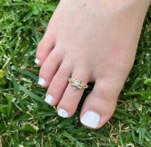 Hawaiian Gold Plated Sterling Silver Honu Turtle Toe Ring CZ Stone TR1285 - Picture 1 of 6