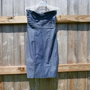 Arden B. Cocktail Dress Slate Gray Knee Length Stretchy Fitted Size Small Cotton - Picture 1 of 8