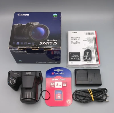 Canon PowerShot SX410 IS 20MP Digital Camera Black 40x Zoom! New SD, Charger - Photo 1/4
