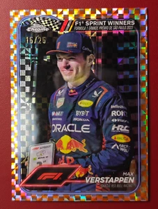 2024 Topps Chrome Sprint Winners Orange Wave Max Verstappen #153 15/25 - Picture 1 of 3