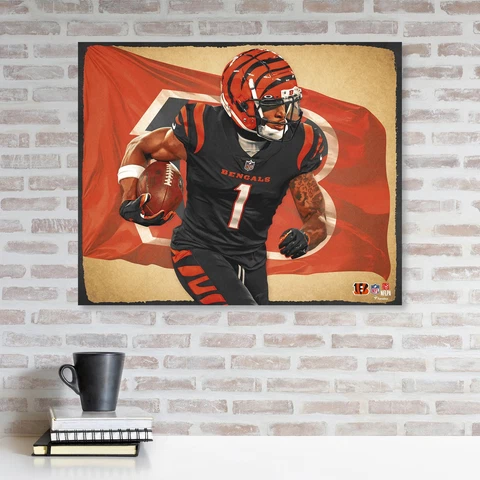 Ja'Marr Chase Cincinnati Bengals Unsigned Stretched 20" x 24 Cover