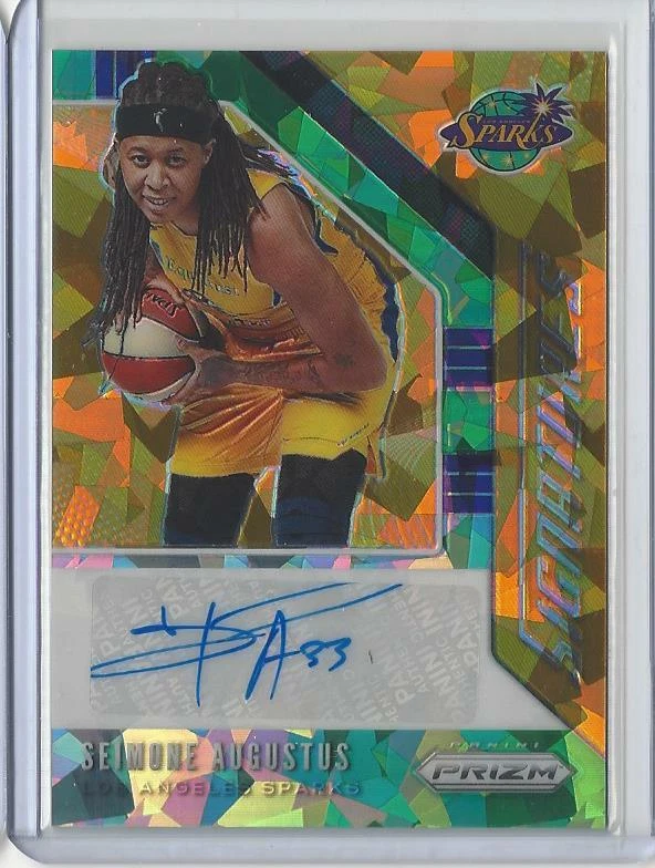 2019-20 WNBA Panini Prizm Seimone Augustus Fanatics Green Ice Auto SP Sparks - Image 1 of 1