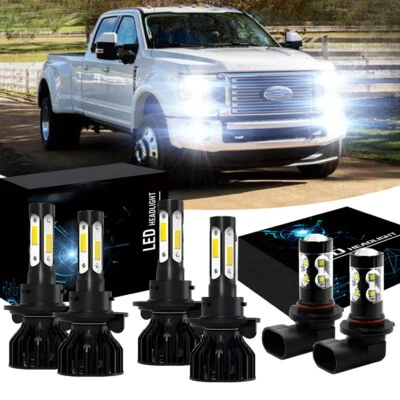 For Ford F250 F350 F450 2005-2019 - 6x 6000K White LED Headlight Fog Light Bulbs - Image 1 of 4