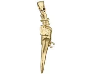 Colgante cuerno italiano duende oro 14K 3D - Imagen 1 de 6