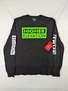 True Religion Shirt Men's Medium T-Shirt Higher Elevation Graphic Logo Pullover - Picture 1 of 9