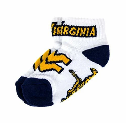 Donegal Bay NCAA West Virginia Mountaineers Youth QTR Socks, Blue, 3-5 Years Cover