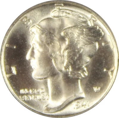1941 MS66FB Mercury Dime, PCGS 7786876 - Image 1 of 4