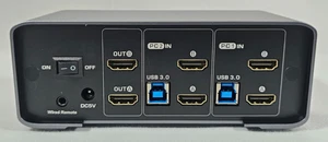 Interruttore KVM 8K@60Hz 2 Monitor 2 Computer HDMI USB A 3.0 Telecomando Cablato 5 Volt - Foto 1 di 15