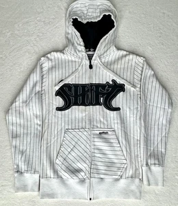 Y2K Shift Syndicate Racing bestickter Hoodie mit Reißverschluss weiß Herren Medium - Bild 1 von 9