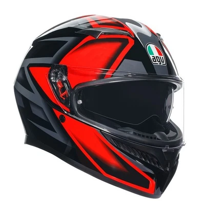 Casco Moto Integral E2206 AGV K3 Compound Negro Rojo Pulido TALLA XS S M L XL - Imagen 1 de 3