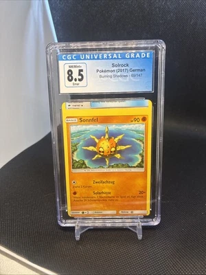 2017 Burning Shadows Pokémon German Solrock 69/147 Error Miscut CGC 8.5 - Image 1 of 2