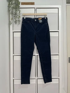 Pantaloni M&S skinny in corda ad ago taglia 10 S velluto a coste cotone indaco W30 L27 nuovi con etichette - Foto 1 di 7