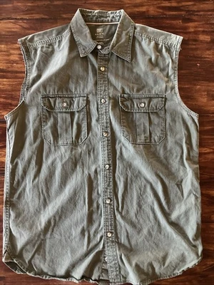 Faded Glory Sleeveless Shirt Men’s M (38/40) Smoky Olive - Image 1 of 4