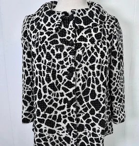 Gorgeous St John Evening Swing Jacket black white paillettes size 4 NWT $1895 - Picture 1 of 4
