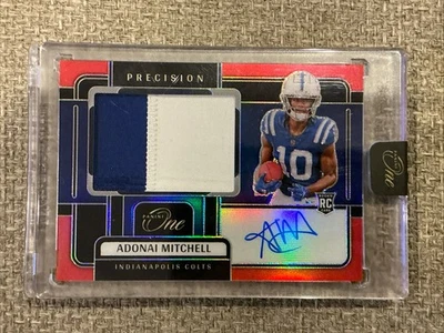 Adonai Mitchell 2024 Panini One Precision Red RC ROOKIE PATCH AUTO RPA /60 🔥🔥 - Image 1 of 2
