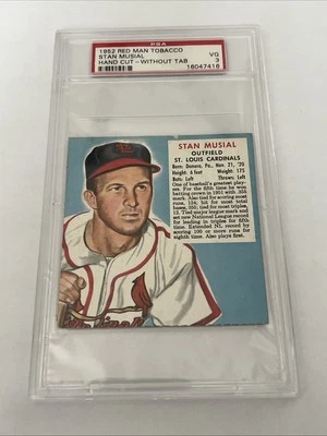 Tarjeta Red Man Tobacco 1952 Stan Musial graduada PSA 3 rara pop 8 con 22 superior Foto 1 de 4