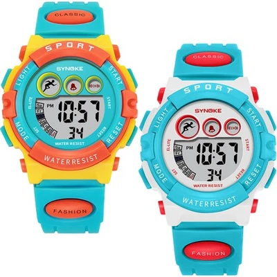 Relógio digital eletrônico esportivo multifuncional à prova d'água para crianças meninos meninas presentes - Imagem 1 de 4