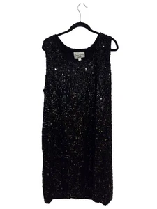 Abito MODERN METALLICS nero cocktail paillettes Avenue taglia 22 24 3X 2X - Foto 1 di 6