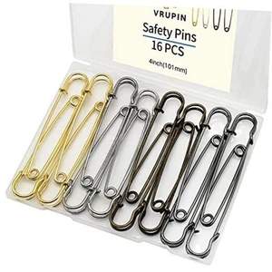 16pcs Extra-Large 4inch Safety Pins for Crafting, Heavy Duty Blanket 4" 16pcs - Picture 1 of 7