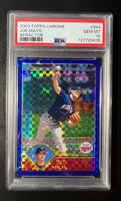 2003 Topps Chrome Uncirculated Xfractor #344 Joe Mays #'d 27/57 PSA 10 POP 1 - Image 1 of 2