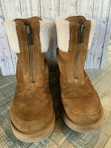 Koolaburra By UGG Women's Size 9 Solid Brown Boots Zipper Faux Fur High Top Logo - Picture 1 of 8
