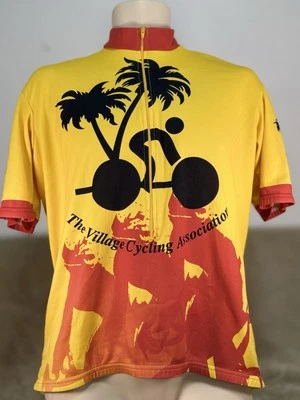 Camiseta deportiva de ciclismo Vomax para hombre grande VCA Village amarilla media cremallera ciclismo Foto 1 de 4