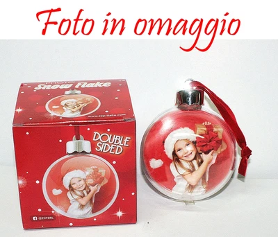 Pallina decorazione albero di Natale trasparente + 2 foto in omaggio - Immagine 1 di 4