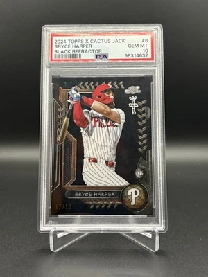 2024 Topps Chrome Cactus Jack Bryce Harper Black Refractor #7/10 Psa 10 Phillies - Image 1 of 2