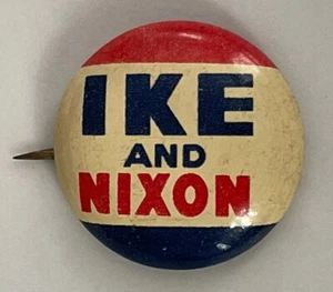 1952 IKE NIXON 3/4” EISENHOWER Lithograph  Pin-back Button Unused New Old Stock - Picture 1 of 24