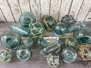 Japanese Glass Floats - Vintage Fishing Floats From Japan - Rolling Pins & Balls - Picture 1 of 38