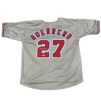 Vladimir Guerrero Signed Montreal Expos Custom Jersey Beckett Witness BAS COA - Image 1 of 3