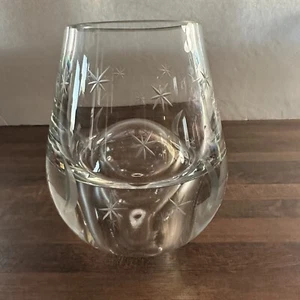 Atomic  Art Glass Bubble Vase/Paperweight  From Poland. Etched MCM Moon & Stars - Picture 1 of 19
