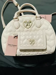 NEU MIT ETIKETT HELLROSA SAFTIGE COUTURE HERZ GESTEPPTE SAFTIGE KUPPEL EINWANDFREIE TASCHE MIT GELDBÖRSE - Bild 1 von 8