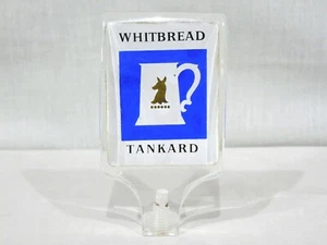 Whitbread Tankard Beer Tap Handle Acrylic Clear Lucite 4-3/4 inch Vintage - Photo 1/7