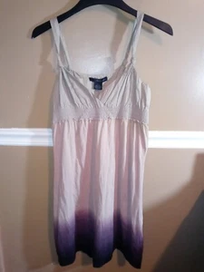 Calvin Klein Tan Purple Ombre Beach Summer Dress Petite Large boho Mini - Picture 1 of 5