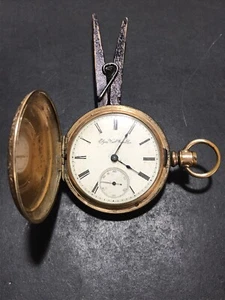 Antique ELGIN 1891 G96 18s 7J Mod 4 Full Hunter Pocket Watch #4342922 For Parts - Picture 1 of 12
