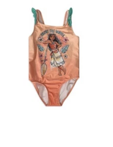 Moana Girls' One-Piece Swimsuit with UPF 50+, Sizes 4 - Picture 1 of 2