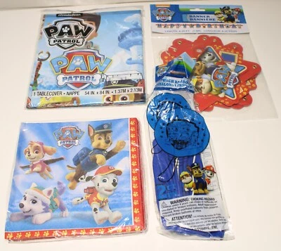 Paw Patrol Cumpleaños Fiesta Decoraciones Suministros Mantel Servilletas Banner 4 piezas Foto 1 de 2