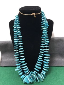 Vintage 2 Strand Graduated Howlite and Heishi Necklace - Picture 1 of 9