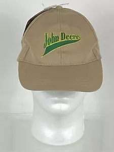 John Deere "Nothing Runs Like A Deere" Strapback Hat Cap Khaki L/XL NWT F272 - Picture 1 of 7