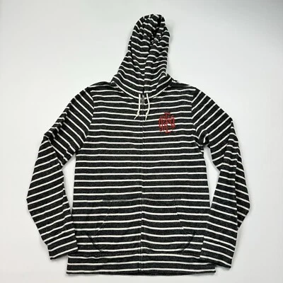 Women’s Obey Full Zip Striped Hooded Sweatshirt Size Medium - Image 1 of 3