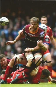 DRAGONS RUGBY UNION: LEWIS EVANS SIGNED 6x4 ACTION PHOTO+COA - Picture 1 of 1