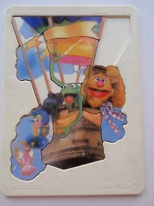Vintage Fisher Price Hard Plastic Tray Puzzle Sesame Street Balloon Ride 1981 - Picture 1 of 7