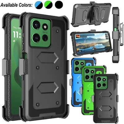For Motorola Moto G Power 5G 2025 Case Built-in Screen Protector Belt Clip Cover - Image 1 of 4