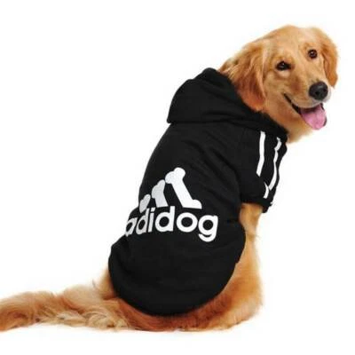 Adidog Pet Dog Cute Clothes Tracksuit Hoodie Coat 4Legs Jumpsuit  2Legs Pullover - Image 1 of 4