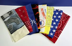 Lote Mixto de 7 Pañuelos Bandana Rodeo Alabama Llamas Humeantes Colorfast Etc. - Imagen 1 de 8