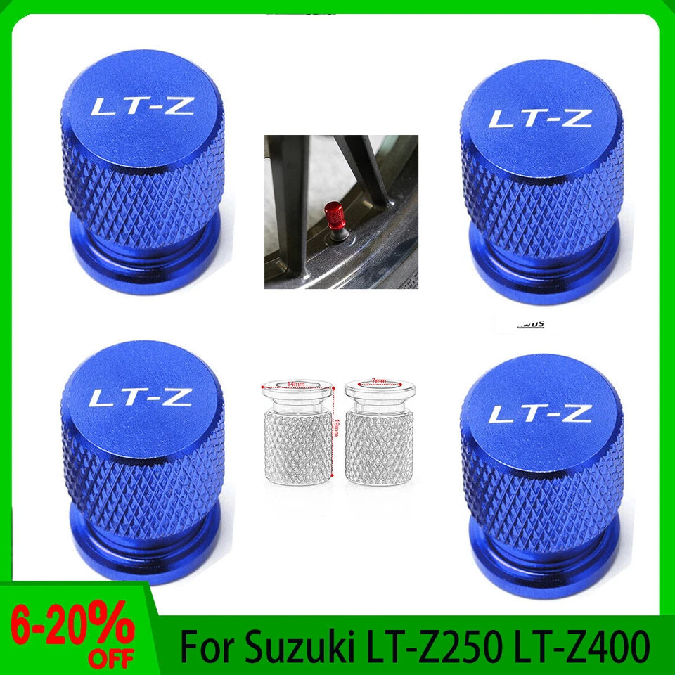 4*) For Suzuki LT-Z250 LT-Z400 Quad Sport Z Wheel Tire Valve Air Port Stem Caps - Imagem 1 de 4