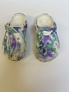 New ListingCrocs Purple/Green/White Tie Dye Clog Sandals Water Shoes Girls Shoe Size 13 C